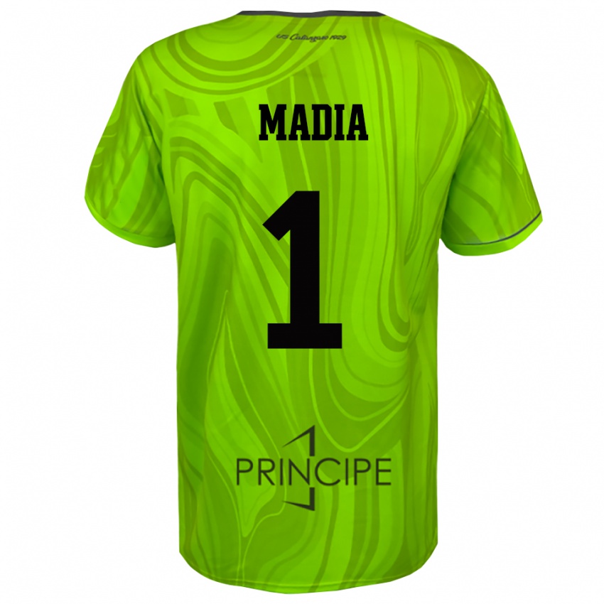 נשים Lorenzo Madia #1 שחור ירוק צהוב חולצת שוער 2025/26 חולצה קצרה