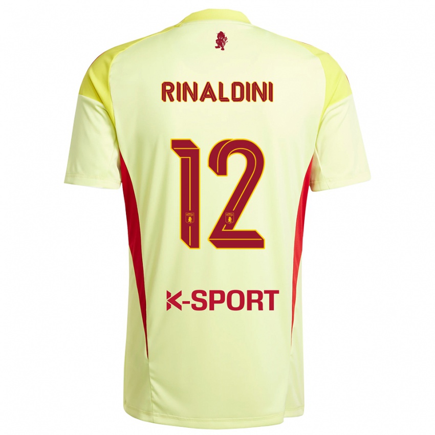 נשים רובן רינלדיני #12 אדום צהוב בהיר חולצת שוער 2025/26 חולצה קצרה