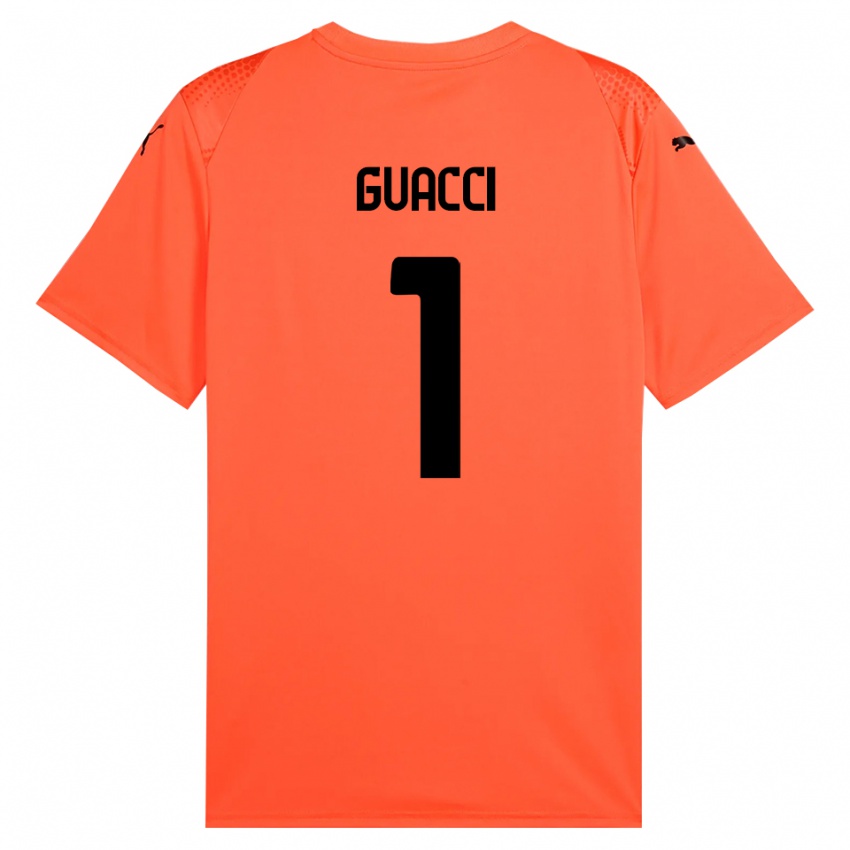 נשים Marco Guacci #1 שחור כתום חולצת שוער 2025/26 חולצה קצרה