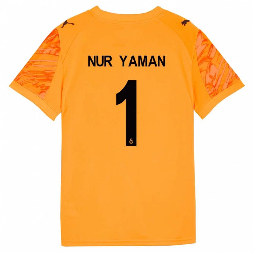 נשים גאמזה נור ימאן #1 שחור כתום כהה חולצת שוער 2025/26 חולצה קצרה