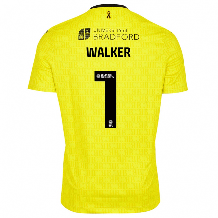 נשים Sam Walker #1 שחור צהוב חולצת שוער 2025/26 חולצה קצרה