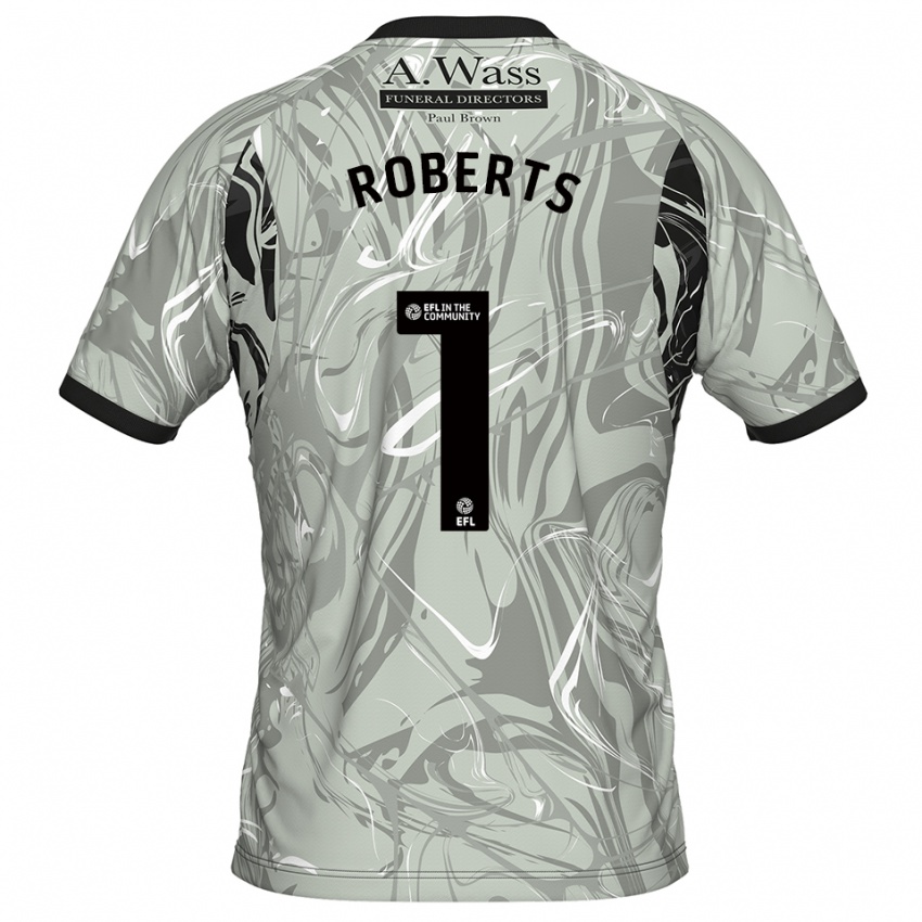 נשים ליאם רוברטס #1 שחור אפור בהיר חולצת שוער 2025/26 חולצה קצרה