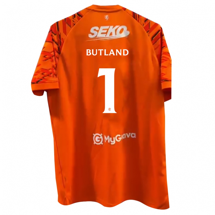 נשים ג'ק בוטלנד #1 לבן כתום חולצת שוער 2025/26 חולצה קצרה