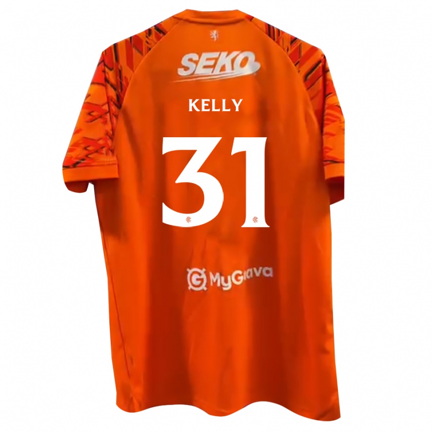 נשים ליאם קלי #31 לבן כתום חולצת שוער 2025/26 חולצה קצרה