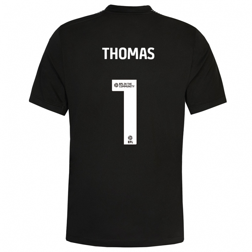 נשים לוסי תומאס #1 שחור לבן חולצת שוער 2025/26 חולצה קצרה