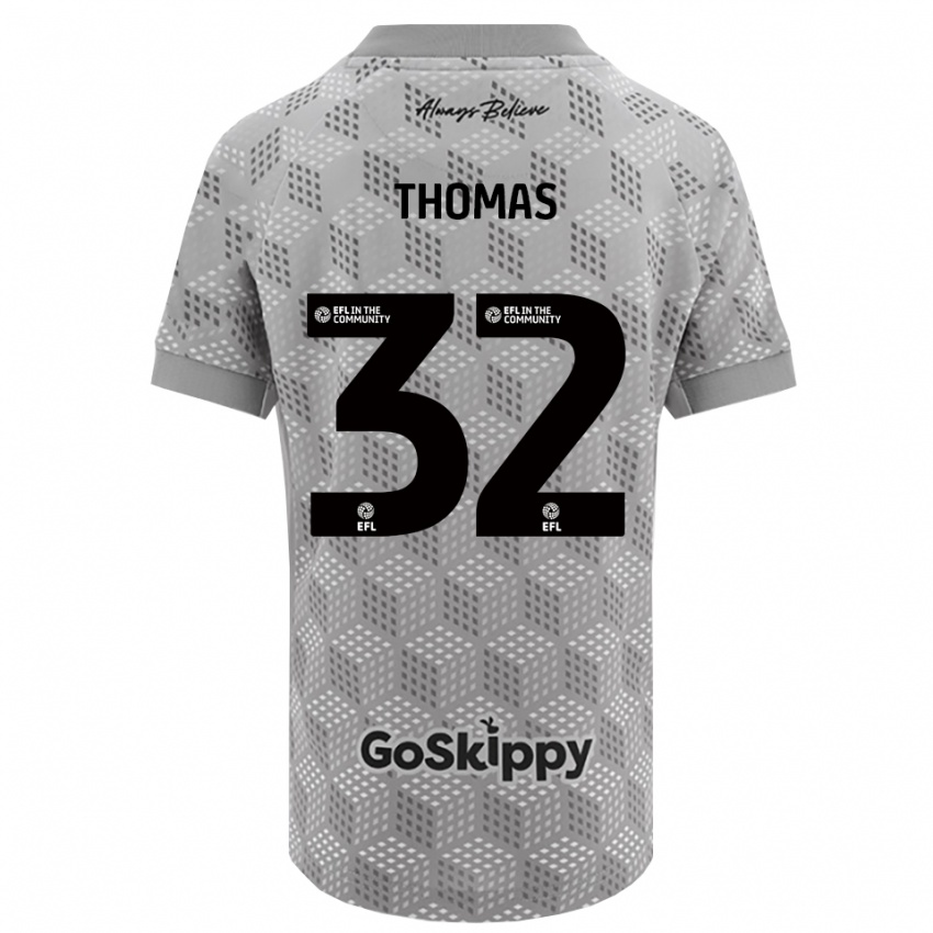 נשים לואיס תומאס #32 אפור שחור חולצת שוער 2025/26 חולצה קצרה