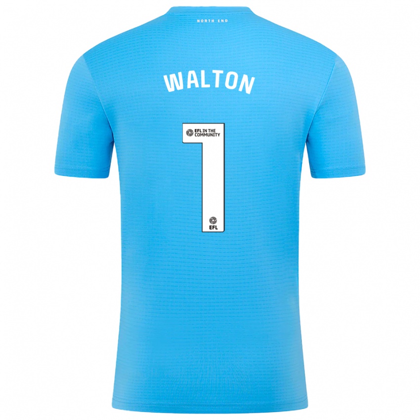 נשים Jack Walton #1 לבן כחול חולצת שוער 2025/26 חולצה קצרה