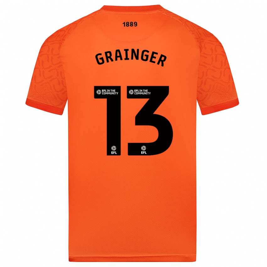 נשים Benjamin Grainger #13 שחור כתום חולצת שוער 2025/26 חולצה קצרה