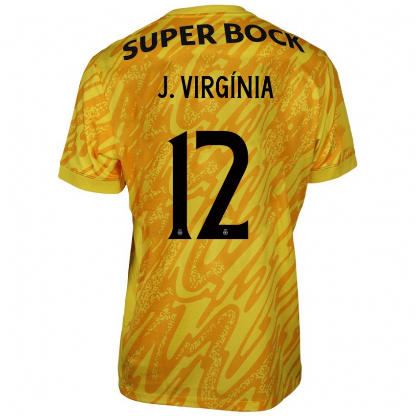 נשים ז'ואאו וירג׳יניה #12 צהוב כתום חולצת שוער 2025/26 חולצה קצרה