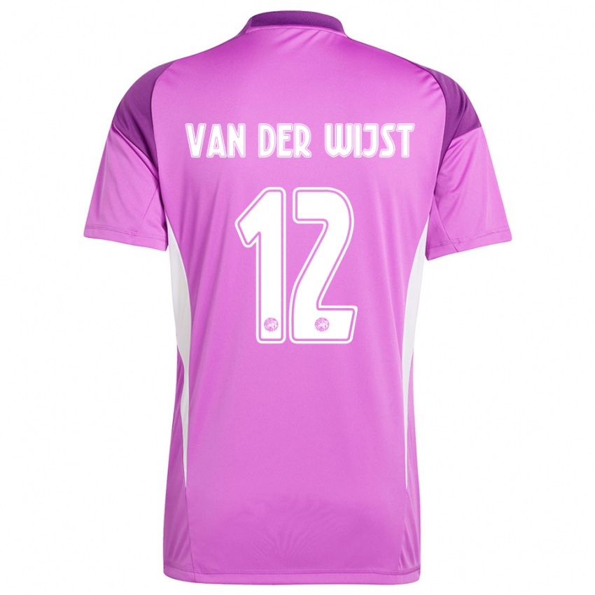 נשים Giovanni van der Wijst #12 סגול בהיר לבן חולצת שוער 2025/26 חולצה קצרה