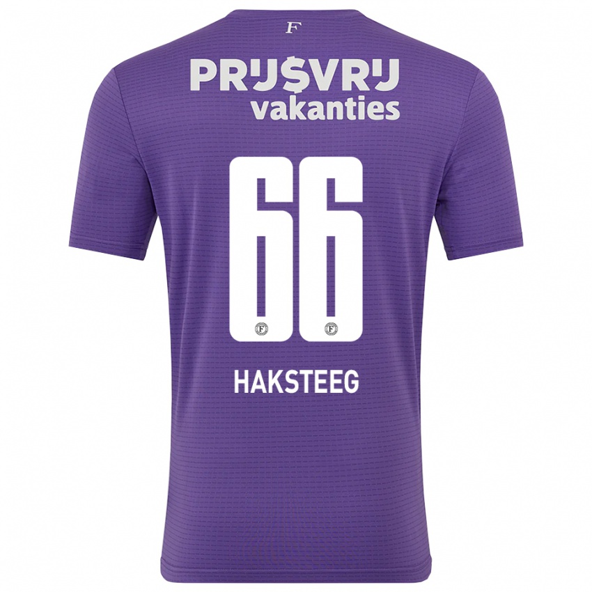 נשים Tim Haksteeg #66 סגול לבן חולצת שוער 2025/26 חולצה קצרה