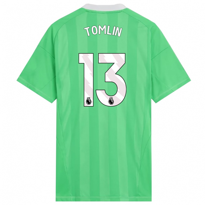 נשים Jack Tomlin #13 ירוק בהיר לבן חולצת שוער 2025/26 חולצה קצרה