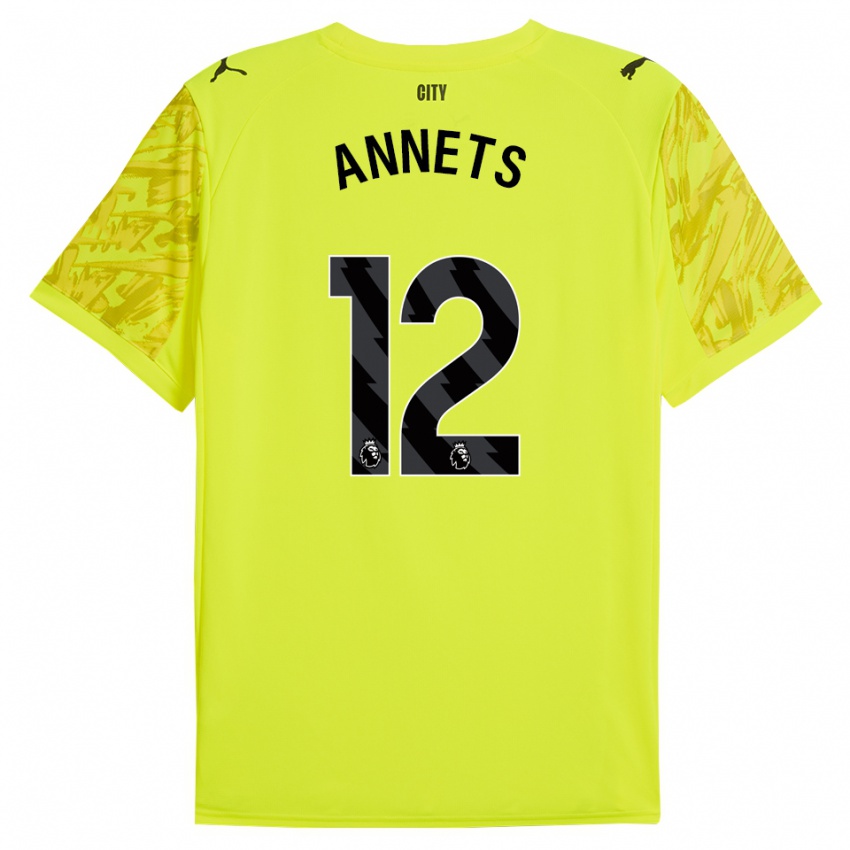 נשים Eve Annets #12 צהוב כתום שחור חולצת שוער 2025/26 חולצה קצרה