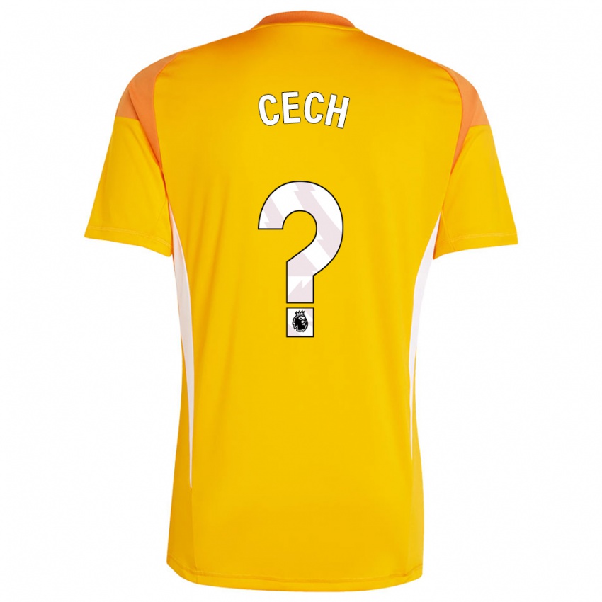 נשים Damian Cech #0 כתום לבן חולצת שוער 2025/26 חולצה קצרה