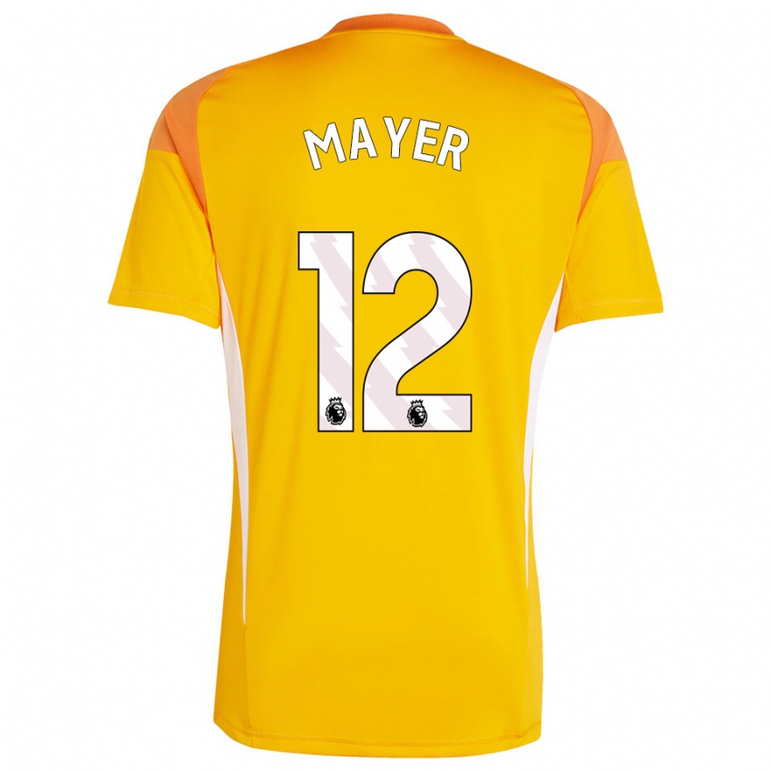 נשים Oliver Mayer #12 כתום לבן חולצת שוער 2025/26 חולצה קצרה