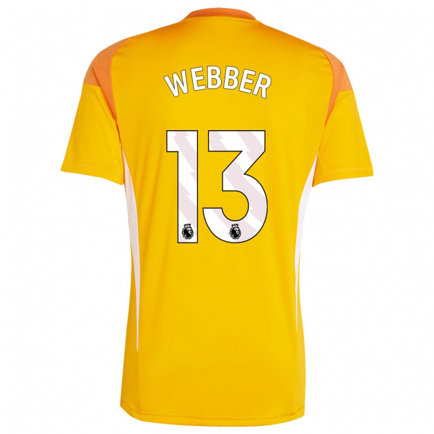 נשים Amber Webber #13 כתום לבן חולצת שוער 2025/26 חולצה קצרה