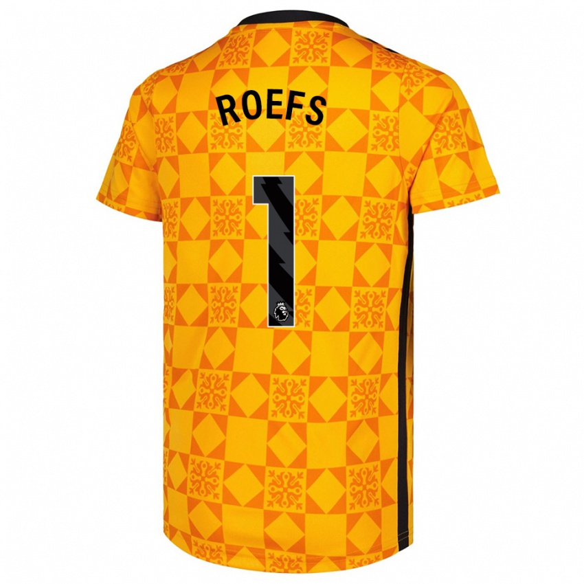 נשים רובין רופס #1 צהוב שחור חולצת שוער 2025/26 חולצה קצרה