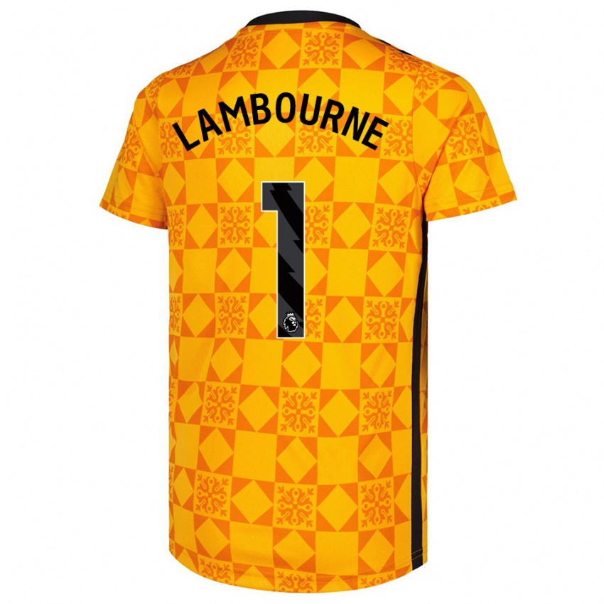 נשים דמי למבורן #1 צהוב שחור חולצת שוער 2025/26 חולצה קצרה