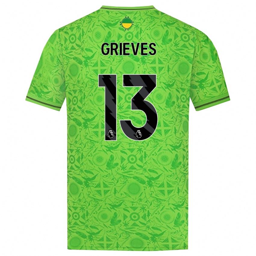 נשים Xander Grieves #13 ירוק שחור חולצת שוער 2025/26 חולצה קצרה