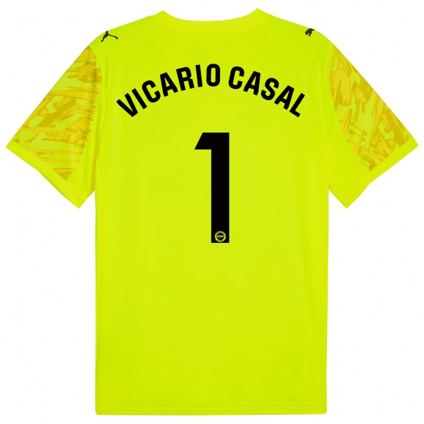 נשים ג׳ימנה ויקאריו קאסל #1 צהוב שחור חולצת שוער 2025/26 חולצה קצרה