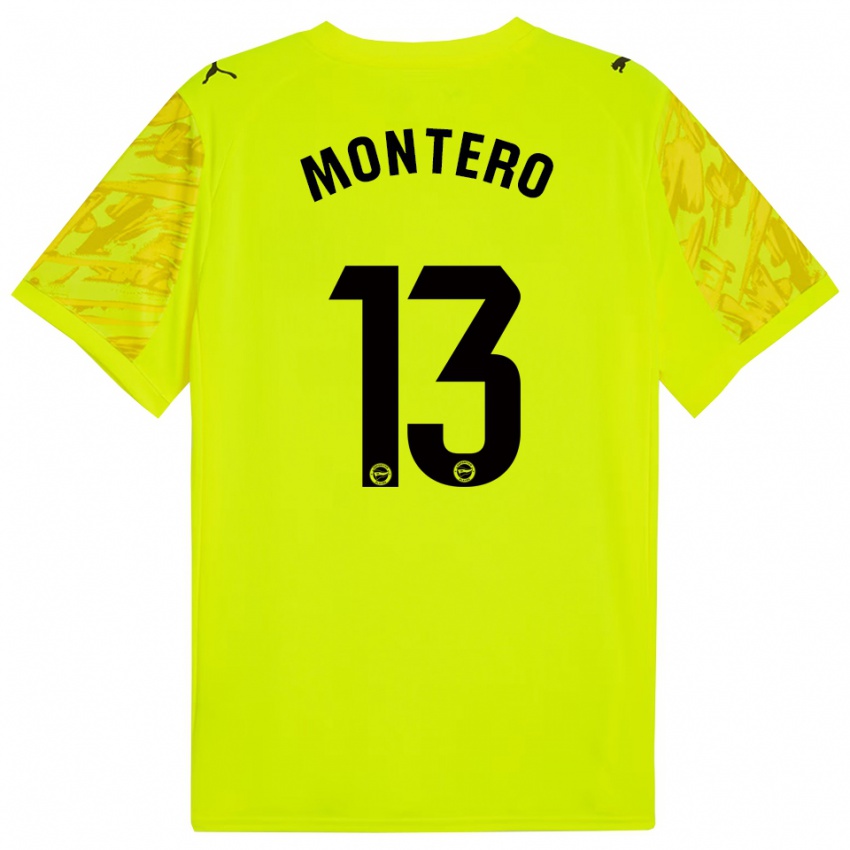 נשים רובן מונטרו פרננדס #13 צהוב שחור חולצת שוער 2025/26 חולצה קצרה