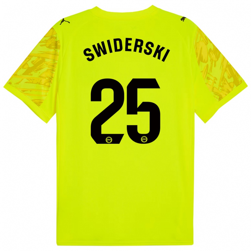 נשים גרגואר סוידרסקי #25 צהוב שחור חולצת שוער 2025/26 חולצה קצרה