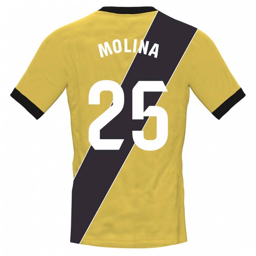 נשים Adrián Molina #25 צהוב שחור חולצת שוער 2025/26 חולצה קצרה