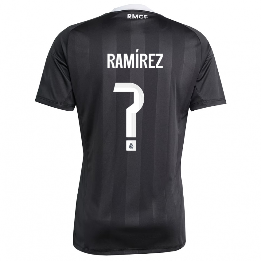 נשים Izan Ramírez #0 שחור לבן חולצת שוער 2025/26 חולצה קצרה