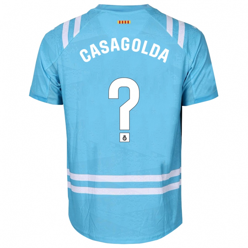 נשים Pau Casagolda #0 כחול בהיר לבן חולצת שוער 2025/26 חולצה קצרה