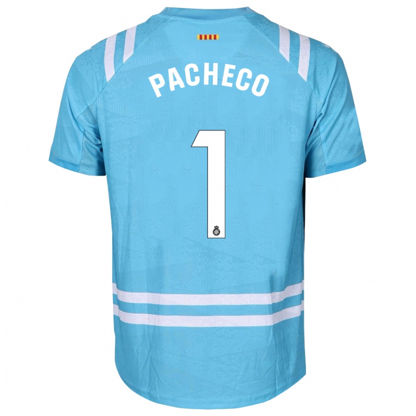 נשים אלברו פאצ'קו #1 כחול בהיר לבן חולצת שוער 2025/26 חולצה קצרה