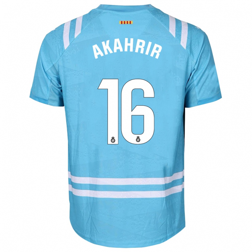 נשים Mohamed Akahrir #16 כחול בהיר לבן חולצת שוער 2025/26 חולצה קצרה