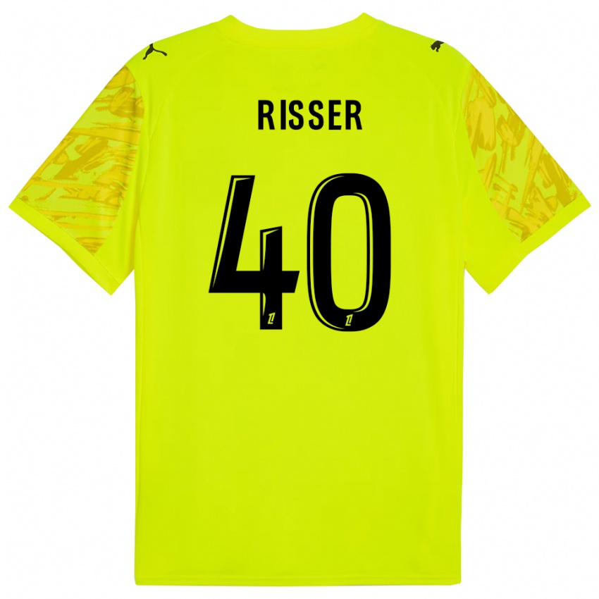 נשים רובין ריסר #40 ירוק פלורסנט שחור חולצת שוער 2025/26 חולצה קצרה