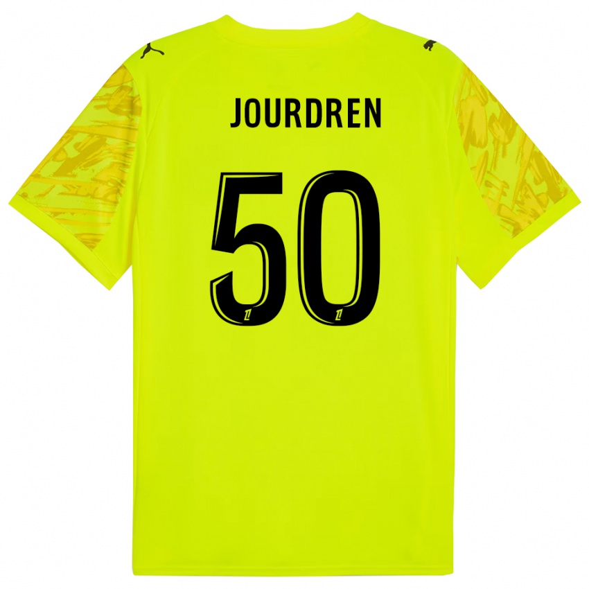 נשים Ilan Jourdren #50 ירוק פלורסנט שחור חולצת שוער 2025/26 חולצה קצרה