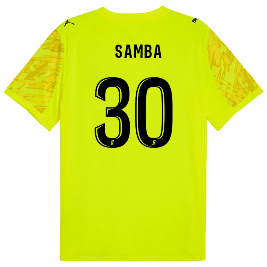 נשים ברייס סמבה #30 ירוק פלורסנט צהוב חולצת שוער 2025/26 חולצה קצרה