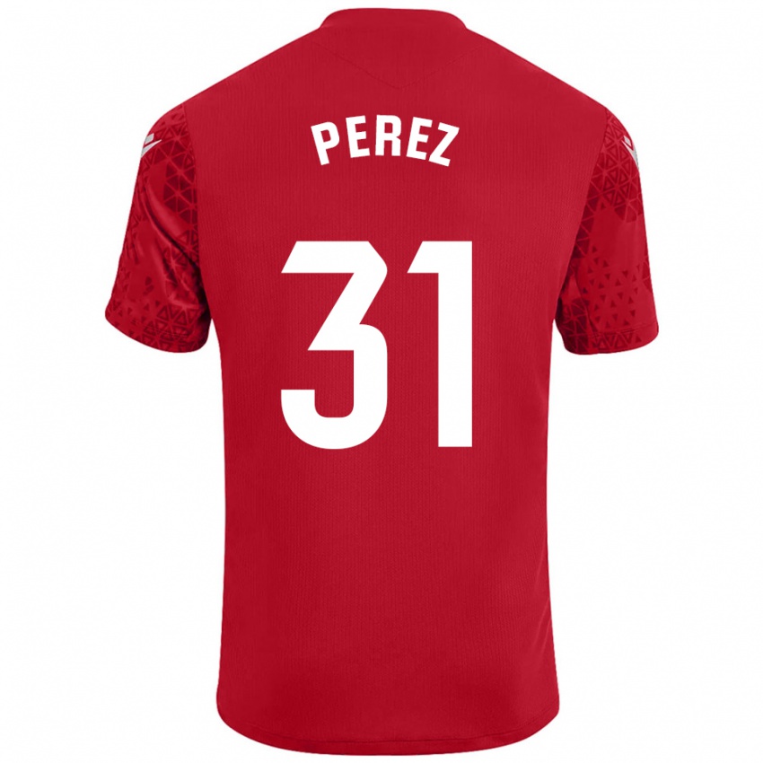 נשים אנחל פרז #31 אדום לבן חולצת שוער 2025/26 חולצה קצרה