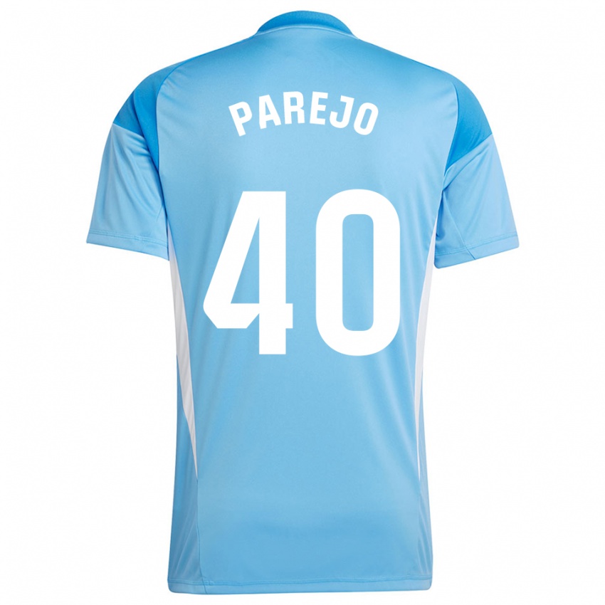 נשים Jesús Parejo #40 כחול שמיים לבן חולצת שוער 2025/26 חולצה קצרה
