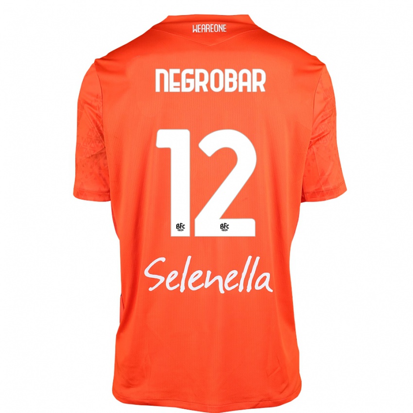 נשים Lucas Negrobar #12 כתום שחור לבן חולצת שוער 2025/26 חולצה קצרה