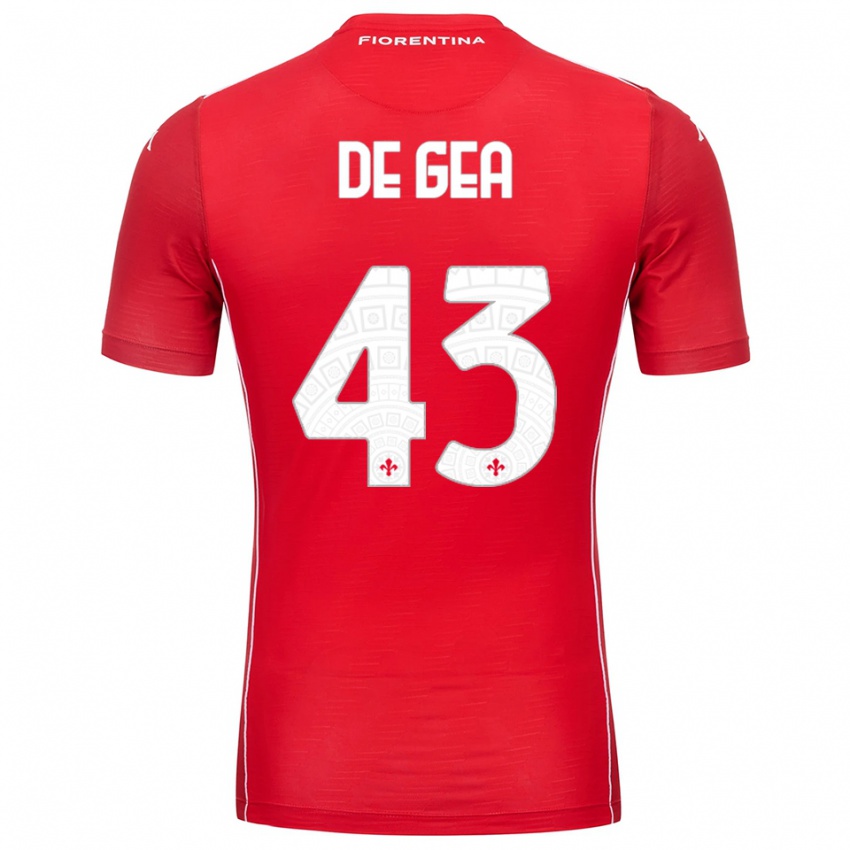 נשים דויד דה חאה #43 לבן אדום חולצת שוער 2025/26 חולצה קצרה