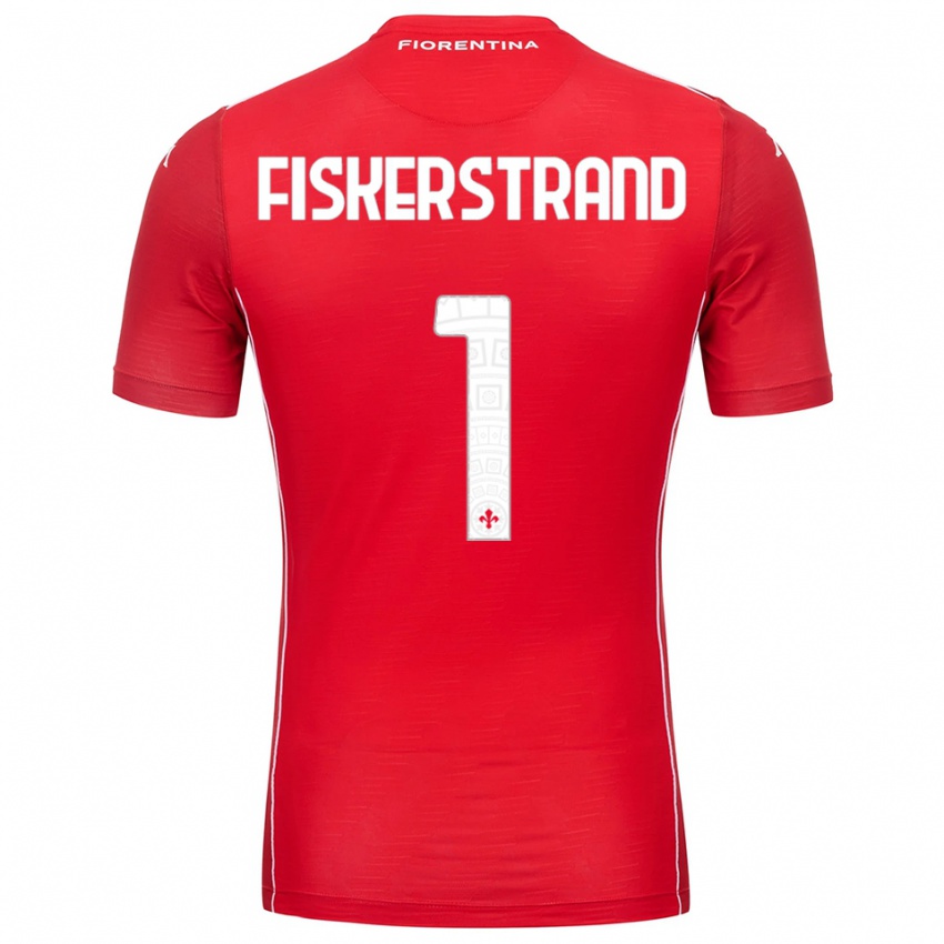 נשים ססילי פיסקרסטרנד #1 לבן אדום חולצת שוער 2025/26 חולצה קצרה