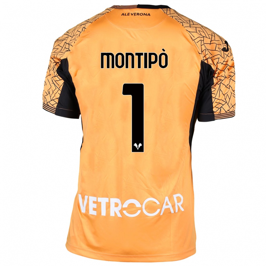 נשים לורנצו מונטיפו #1 כתום שחור לבן חולצת שוער 2025/26 חולצה קצרה