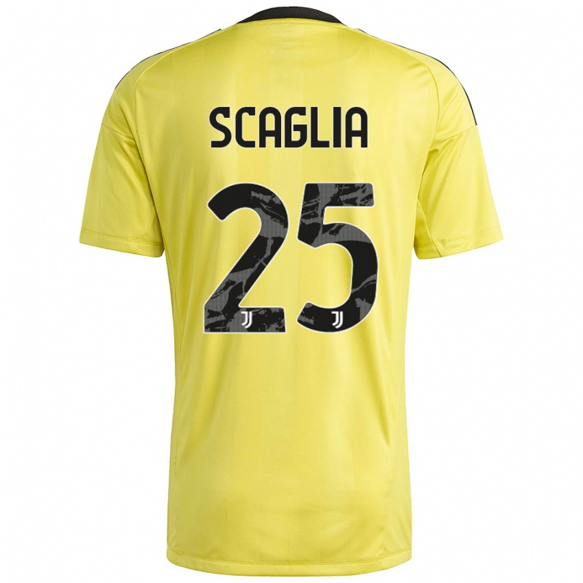 נשים סימון סקאליה #25 לבן צהוב חולצת שוער 2025/26 חולצה קצרה