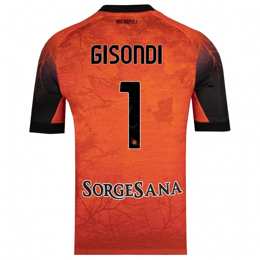 נשים פרנצ׳סקו ג׳יסונדי #1 שחור אדום כתום חולצת שוער 2025/26 חולצה קצרה