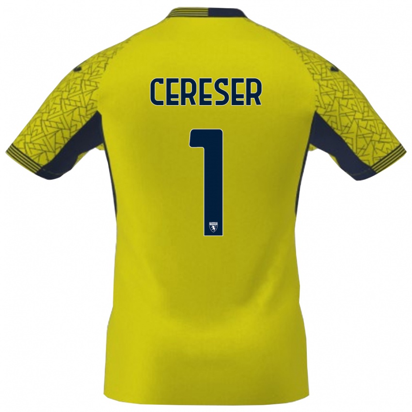 נשים Francesco Cereser #1 שחור צהוב חולצת שוער 2025/26 חולצה קצרה