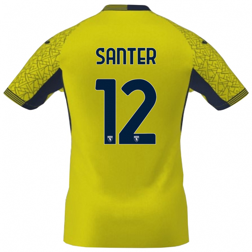 נשים לאונרדו סאנטר #12 שחור צהוב חולצת שוער 2025/26 חולצה קצרה