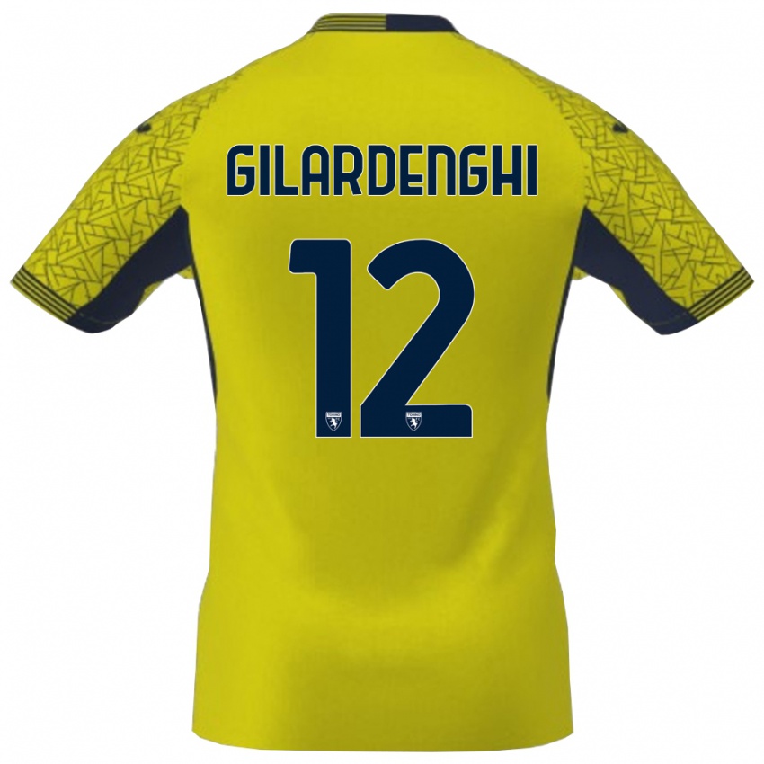 נשים Riccardo Gilardenghi #12 שחור צהוב חולצת שוער 2025/26 חולצה קצרה