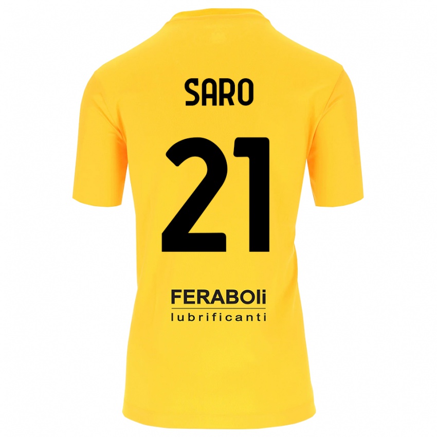 נשים ג'אנלוקה סארו #21 שחור צהוב חולצת שוער 2025/26 חולצה קצרה