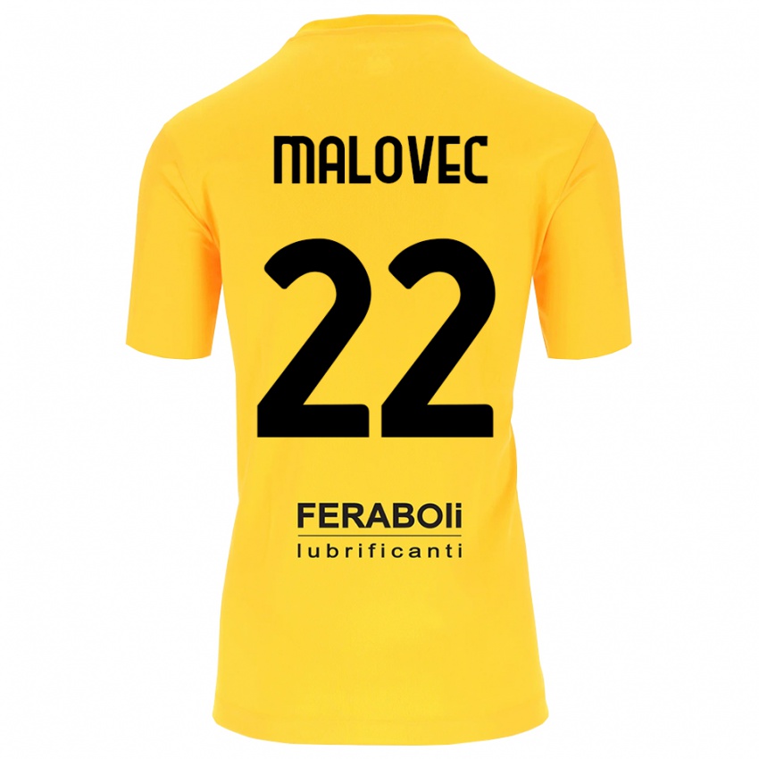 נשים אדריאן מלובק #22 שחור צהוב חולצת שוער 2025/26 חולצה קצרה