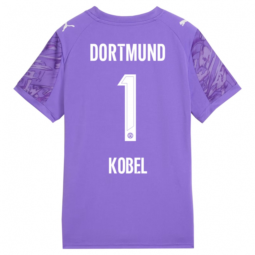 נשים גרגור קובל #1 לבן לילך חולצת שוער 2025/26 חולצה קצרה