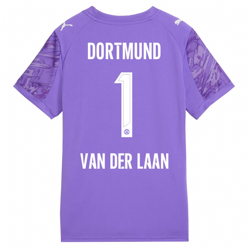 נשים Laura Van Der Laan #1 לבן לילך חולצת שוער 2025/26 חולצה קצרה