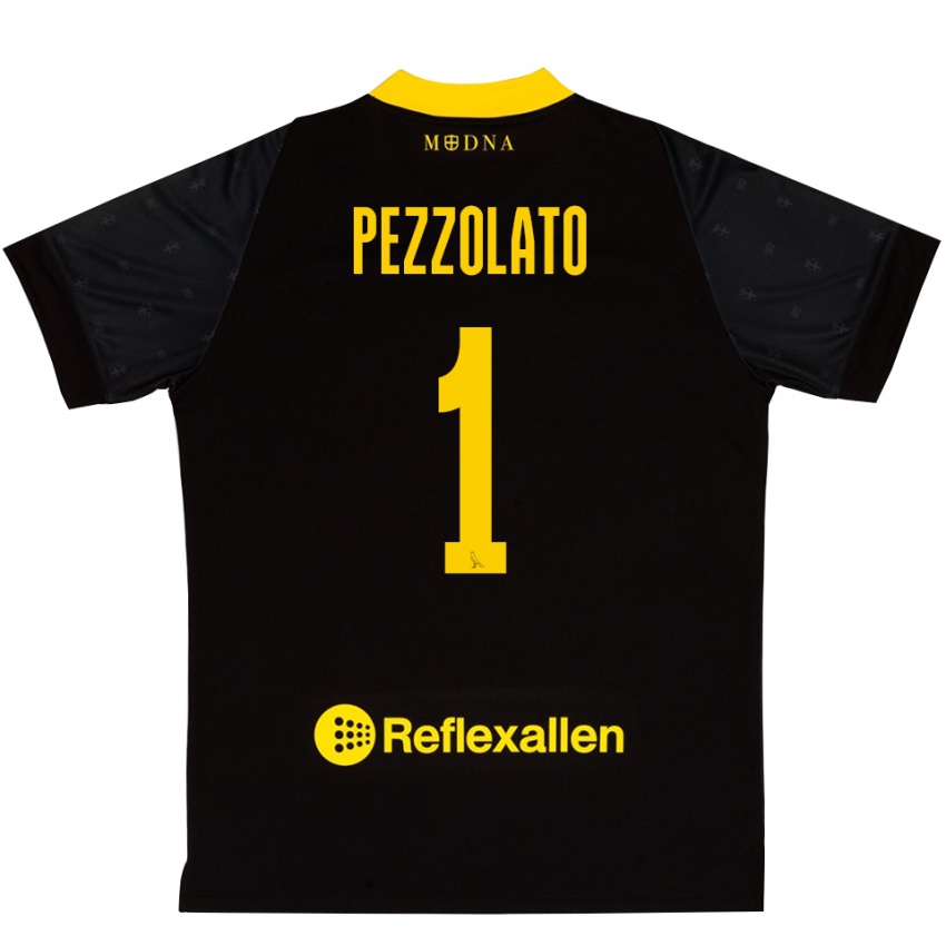 נשים Michele Pezzolato #1 שחור צהוב חולצת שוער 2025/26 חולצה קצרה